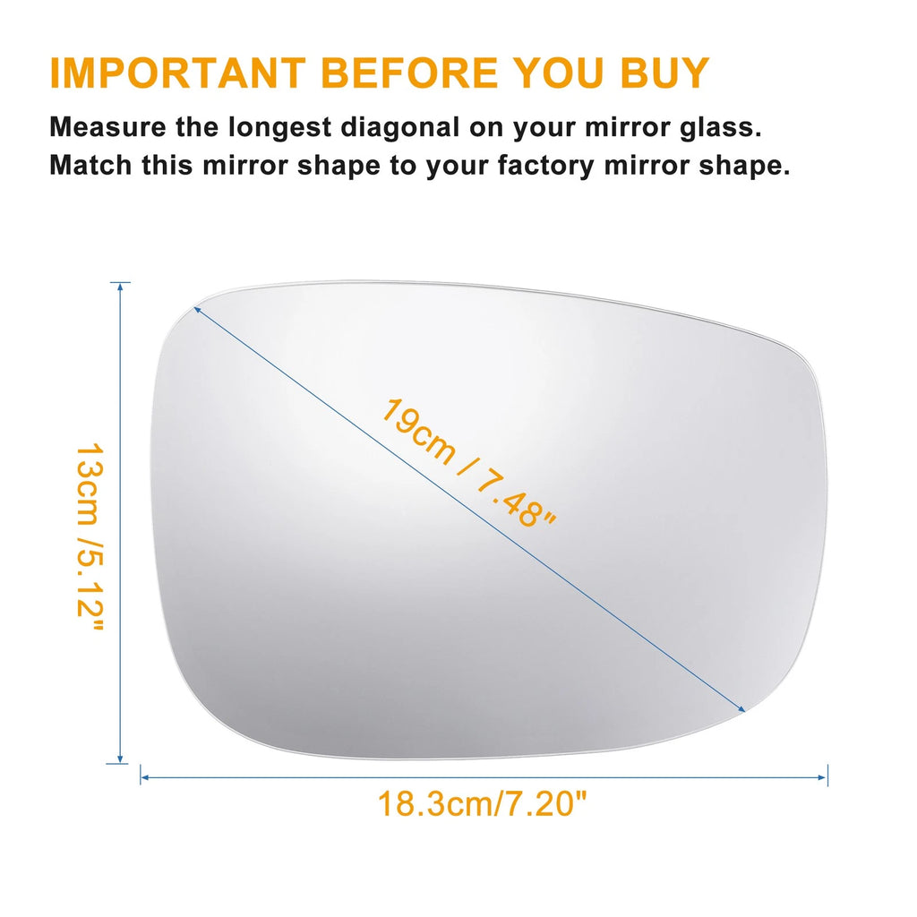 Heated Mirror Glass Pair with Backing Plate Left Right for Mazda CX-5 CX-9 (2012–2024)