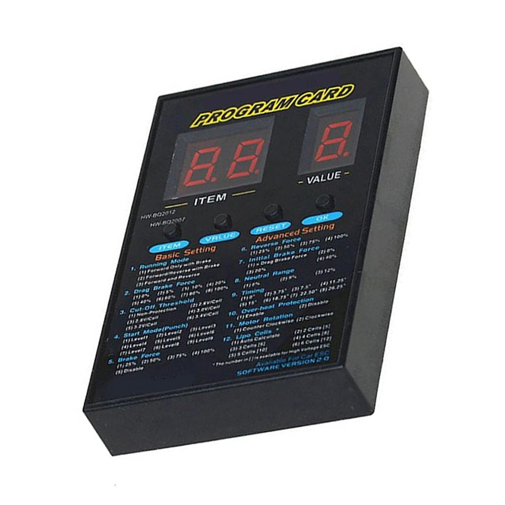 LED programming card box for brushless ESCs (RC marine applications)