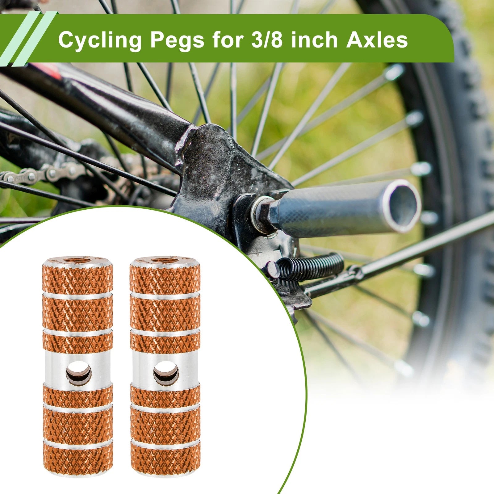 2 Pcs 70mm Bike Pegs Replacement Circle Texture Foot Pegs for Orange