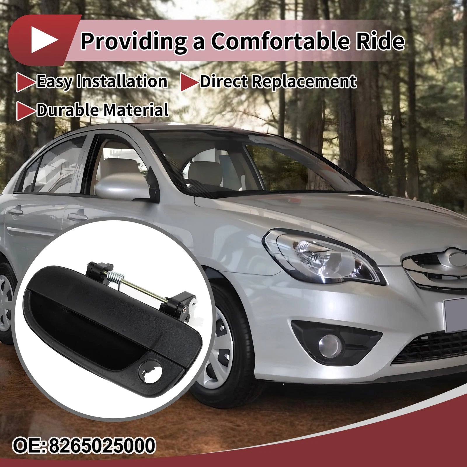 Car Exterior Door Handle Replacement for Hyundai Accent Front Left (2012–2017)