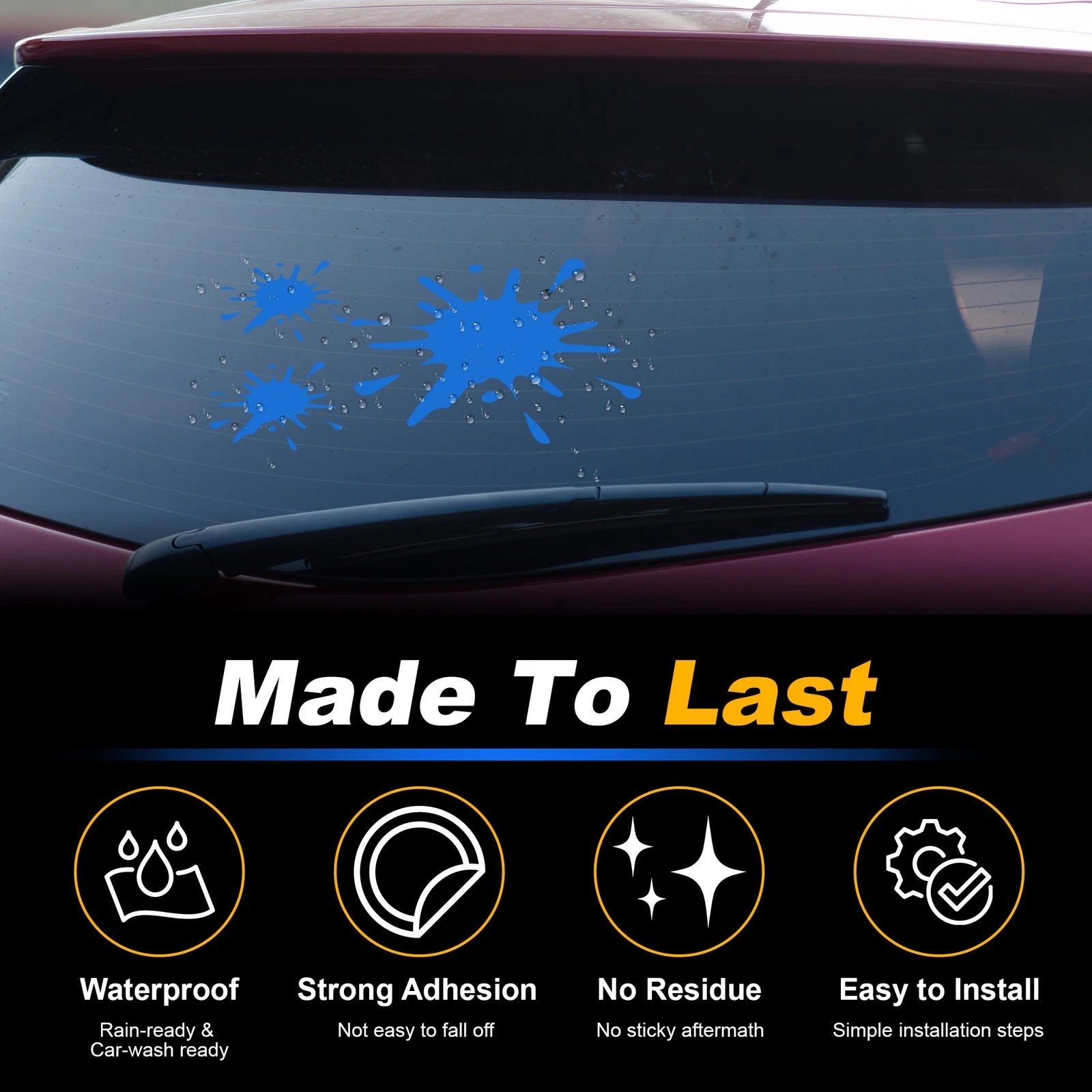Reflective Bumper Decal for - Blue, 3 Spots