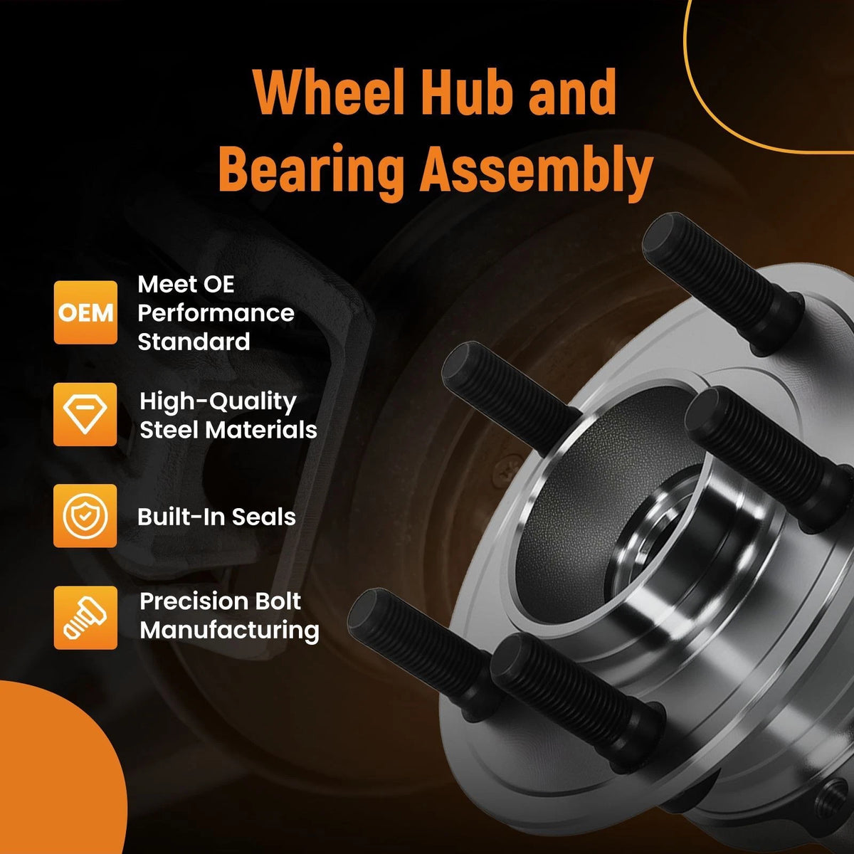 2X Rear Wheel Hub Bearing Assembly for Dodge Magnum (2005–2008) 512301