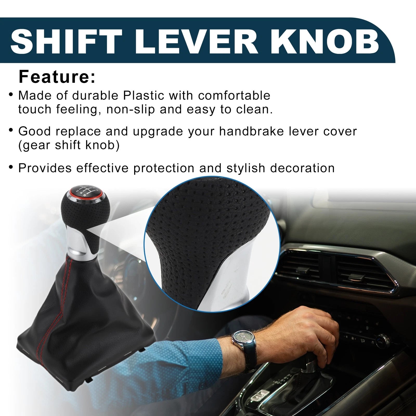 6 Speed Shift Knob with Cover Replacement for Audi A4 B8 (2007–2015)