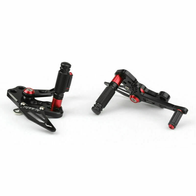 Aluminum Rearsets Footpeg Pedals for Kawasaki Z125 Pro (2016–2019) Black T9