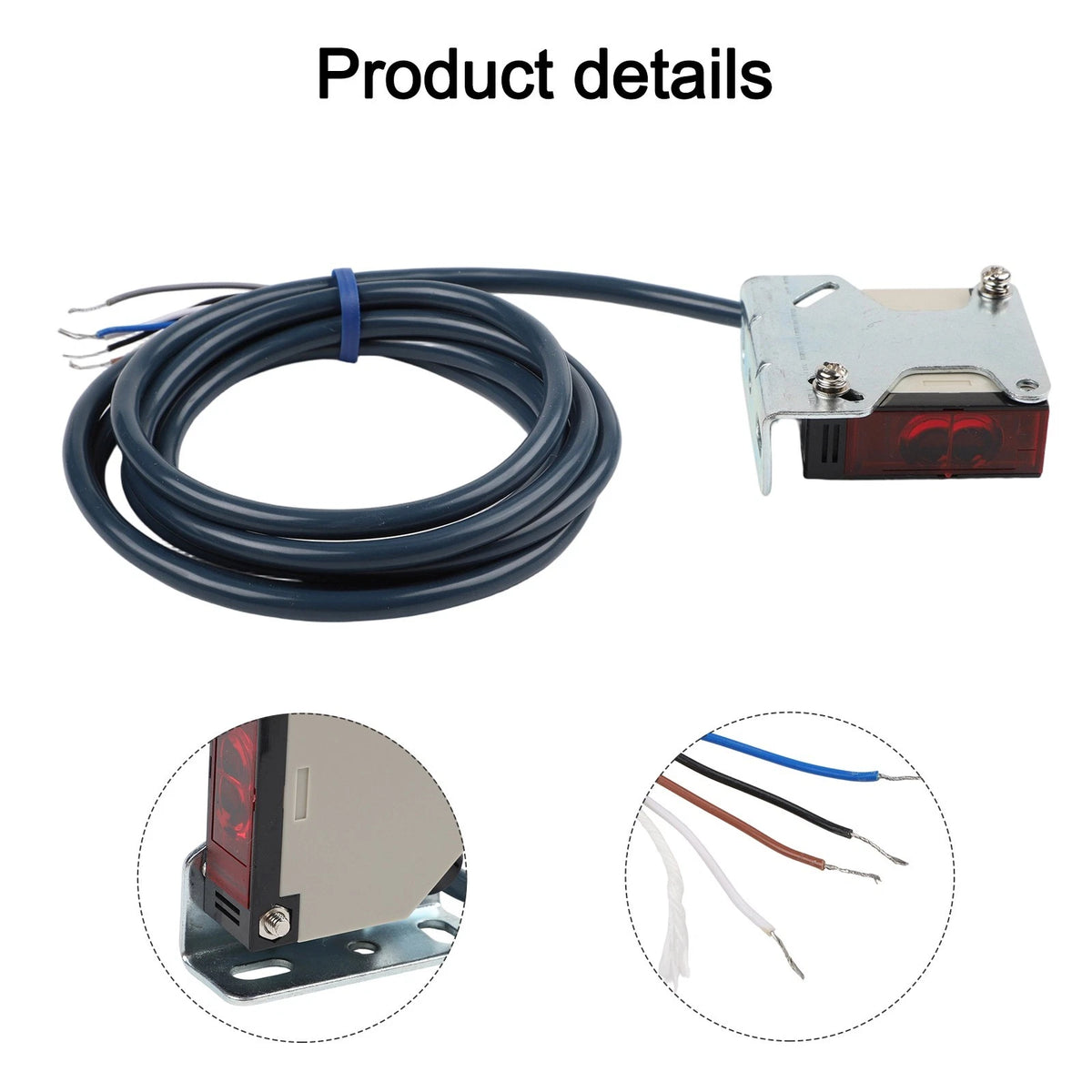 Square Lens Infrared Reflective Photoelectric Switch with Mounting Bracket