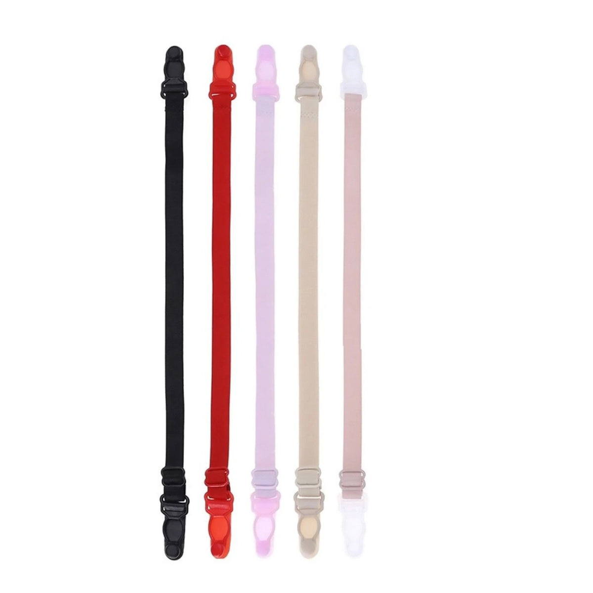 5pcs Elastic Band Non-Slip Adjustable Bra Straps Holder with Clip