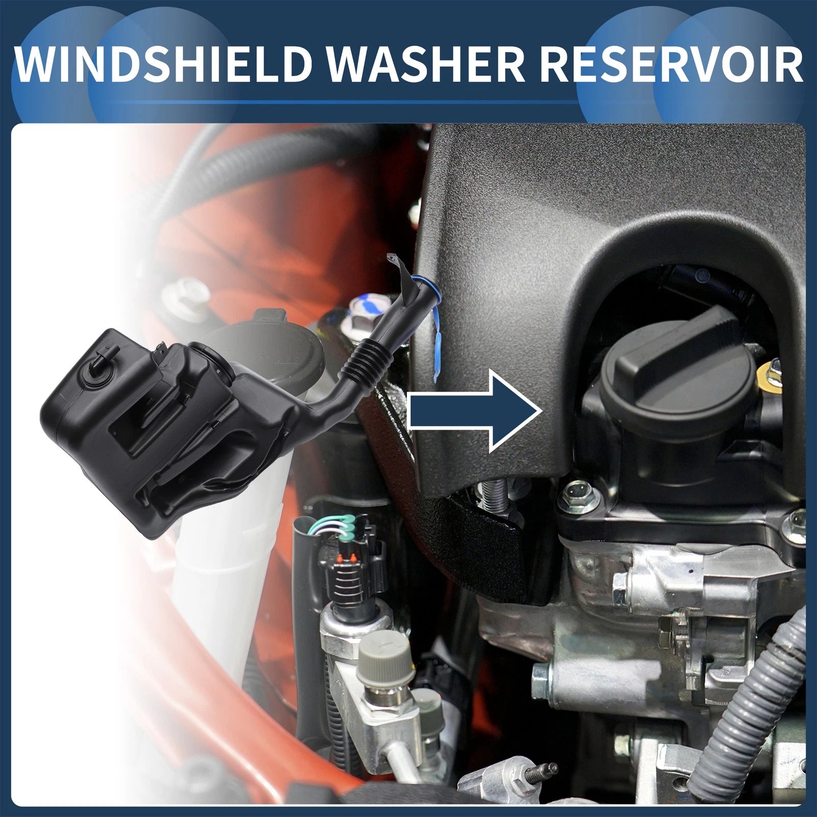 Windshield Washer Reservoir with Cap for Mercedes-Benz GLK250 (2014–2015)