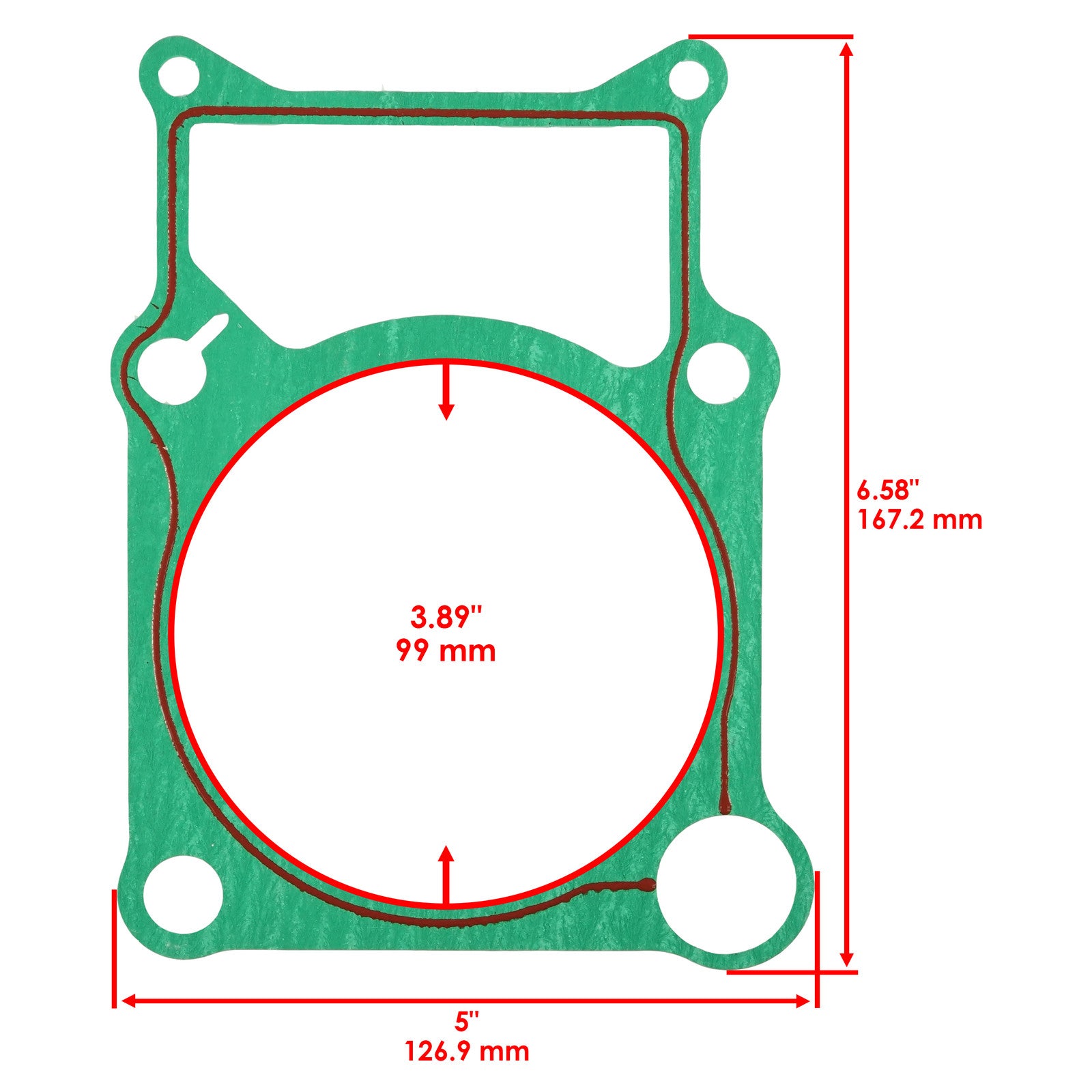 Cylinder Base Gasket Replacement for Yamaha Kodiak 450 YFM450FAH (2005–2021)