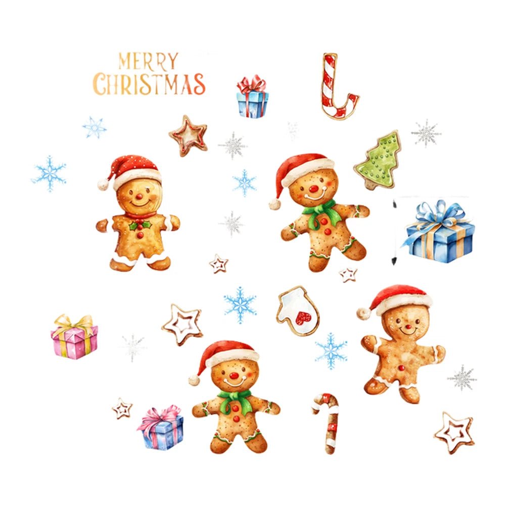 Christmas Window Clings Festive Glass Decals (No Glue, Water Activated)