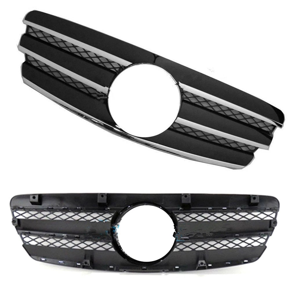 Front Grille for Mercedes Benz W211 E320 E500 (2002–2006) Black Chrome