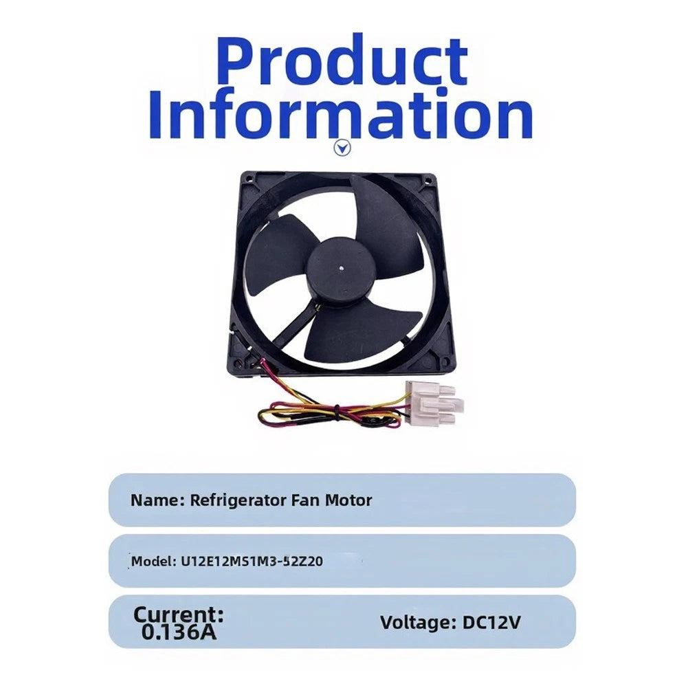 Evaporator Fan Motor U12E12MS1M3-52Z20 DC12V for Refrigeration Systems