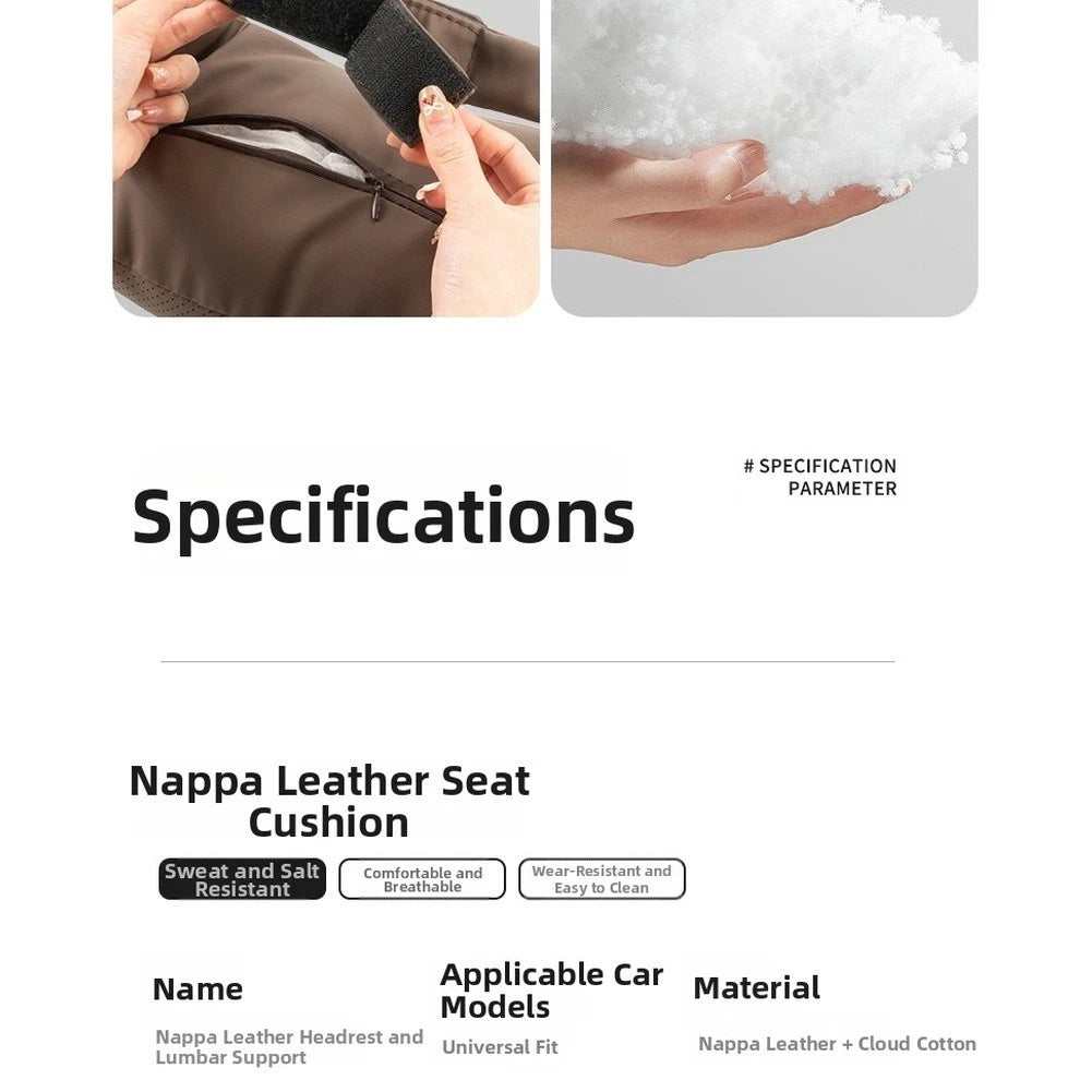 Soft Leather Car Neck Pillow for Year Round Use