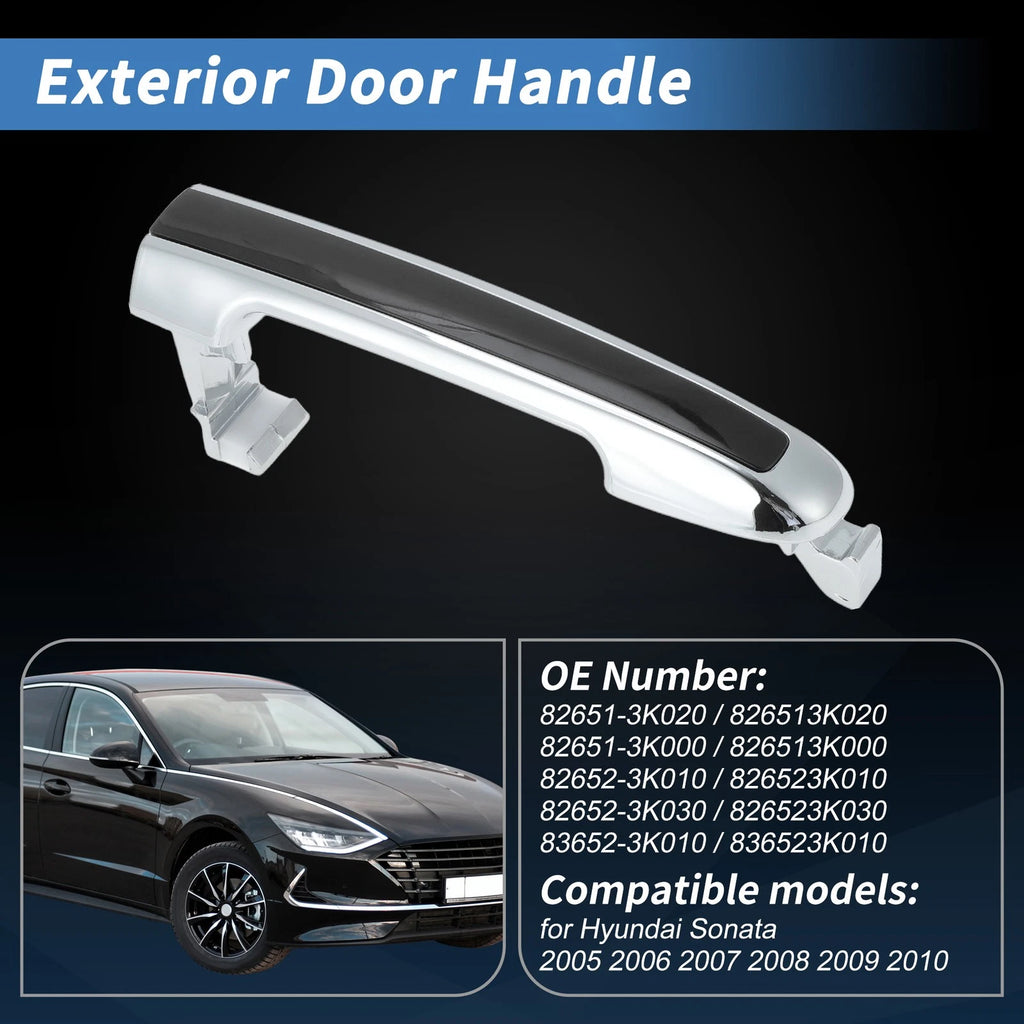Exterior Door Handle Set 4Pcs Replacement for Hyundai Sonata (2005–2010)