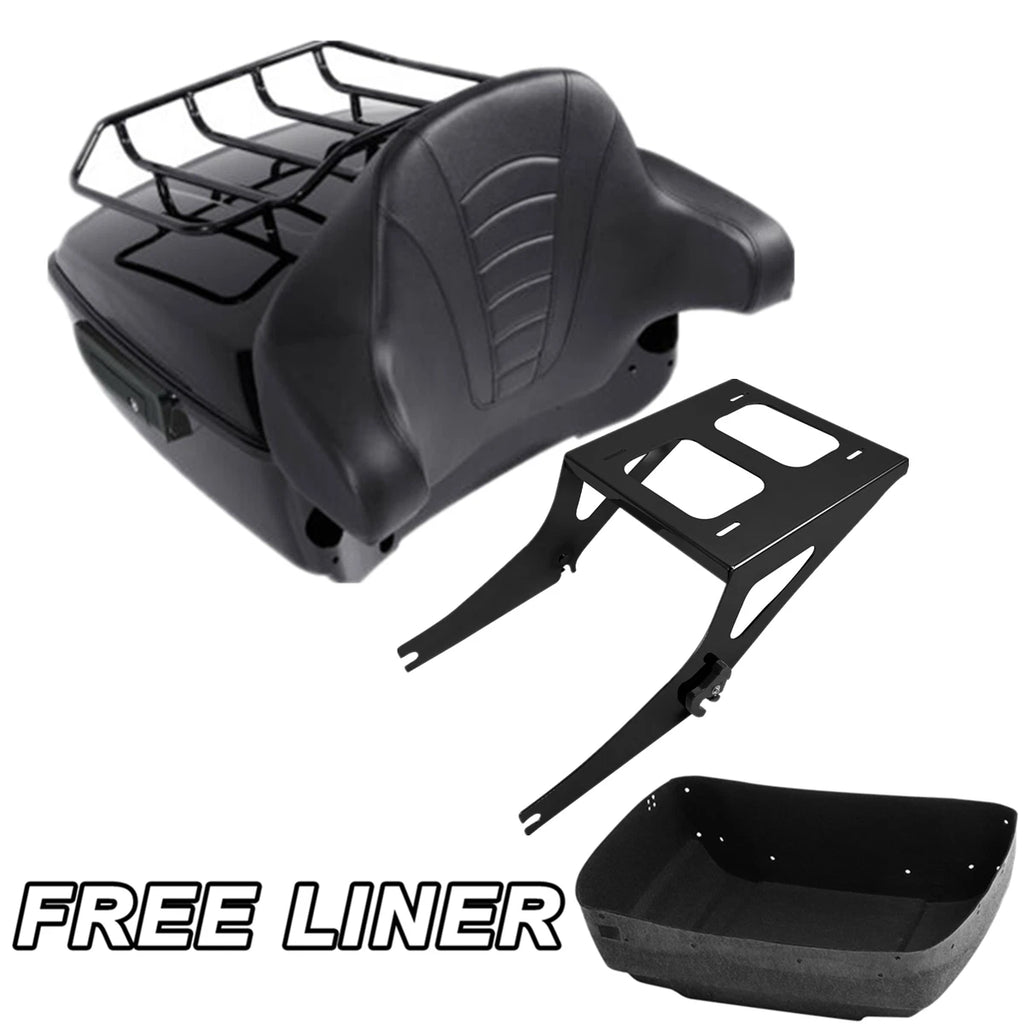 Trunk Backrest Pad Mount Rack for Harley Fat Boy (2008–2016)