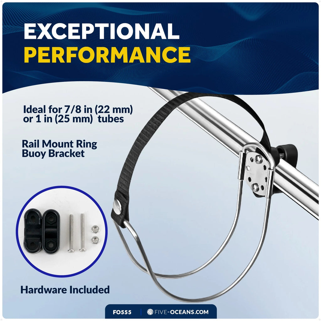 Stainless Steel Ring Buoy Mounting Bracket Holder for Rail/Flat Mount