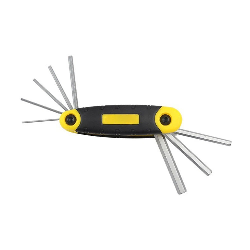 Folding Hex Key Set Portable Compact Tool 1.5mm to 8mm Chrome Vanadium