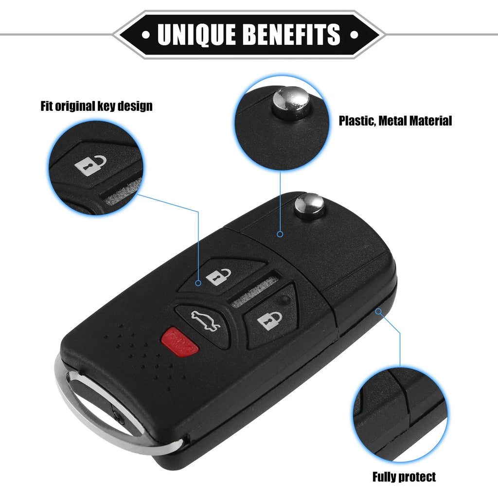 4 Button Keyless Entry Remote Key Cover for Mitsubishi with Blade No Chip (–)