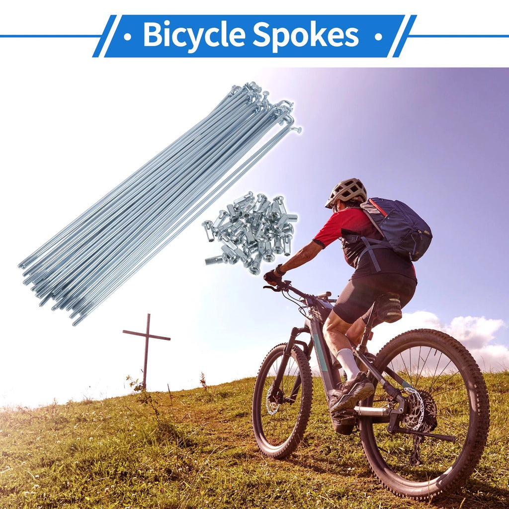 Bicycle Spokes Nipple Set 200mm Carbon Steel Galvanized Universal (200mm)