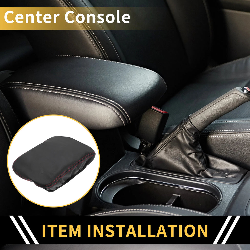 Console Lid Armrest Cover for GMC Canyon (2015–2023) Microfiber Leather Black