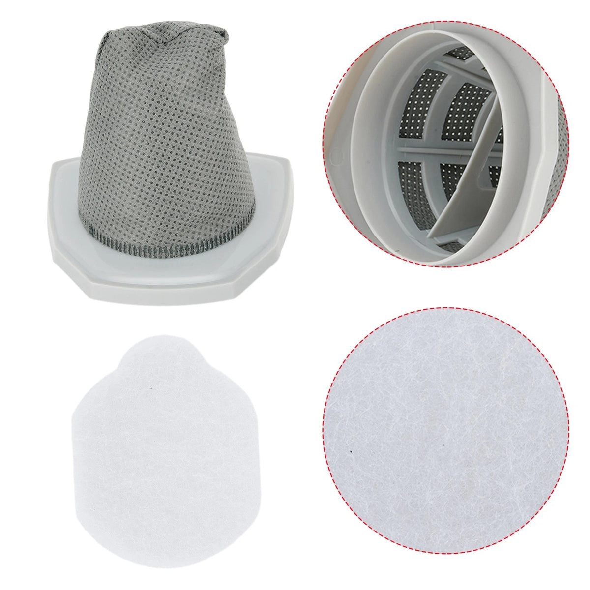 4-Pack Pre-Motor Cup Filter Set for Eureka NES210/NES212