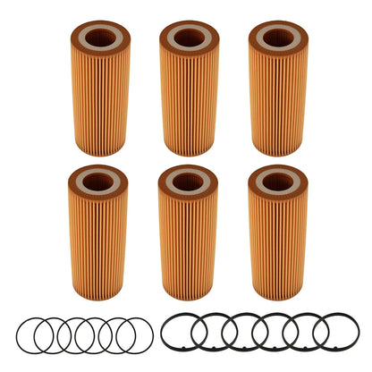 6PCS Oil Filter for Audi A4 A6 Q5 S4 S5 Porsche Cayenne (2005–2018) 06E115562C
