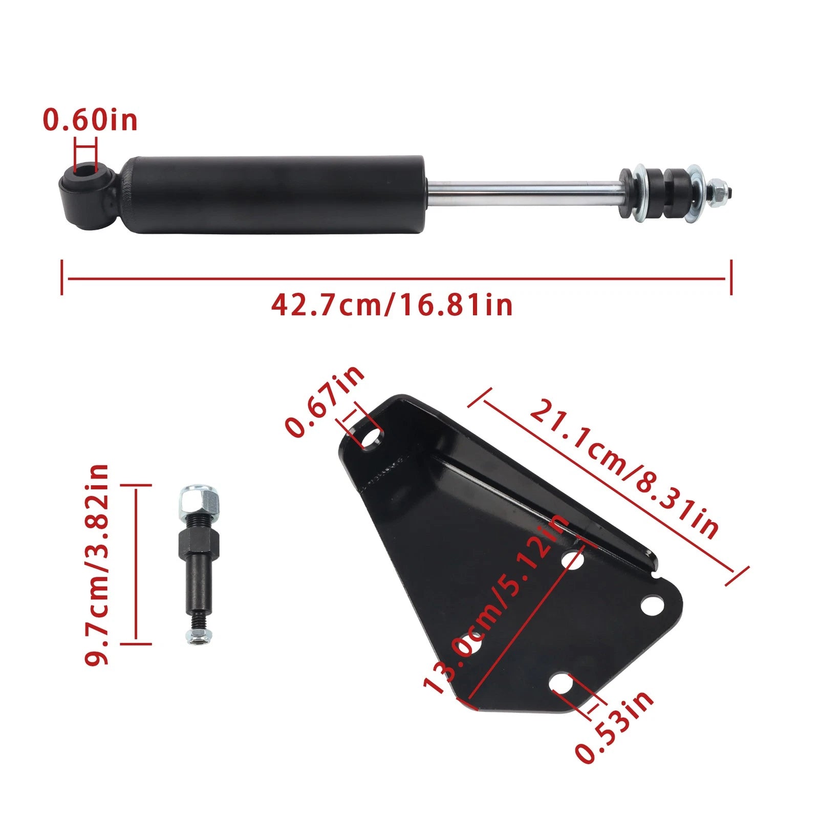 Front Shocks & Relocation Kit Bolt On Brackets for Chevy GMC S10 (1982–2004)
