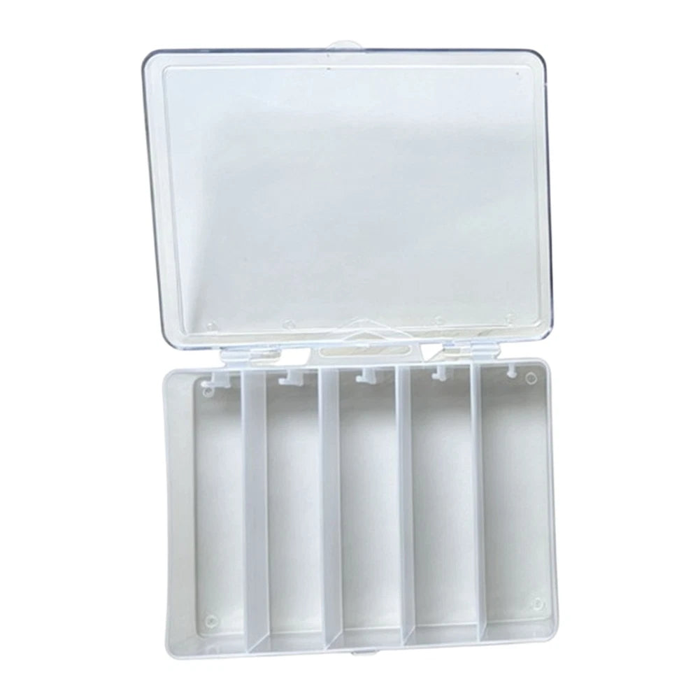 5-Compartment Fishing Tackle Box - Sturdy PVC Construction