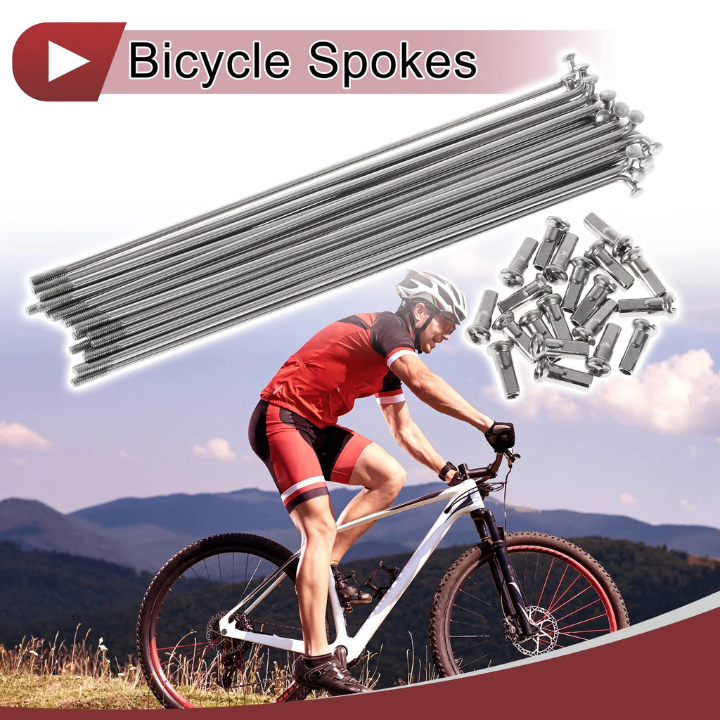 Bicycle Spokes Set 145mm 304 Stainless Steel for 13G Wheels (20 Pack)