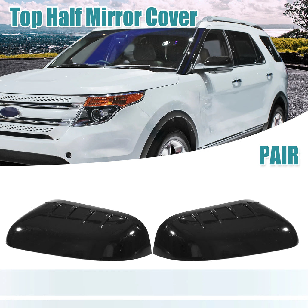 1 Pair Gloss Black Top Half Mirror Covers for Ford Explorer (2011–2015)
