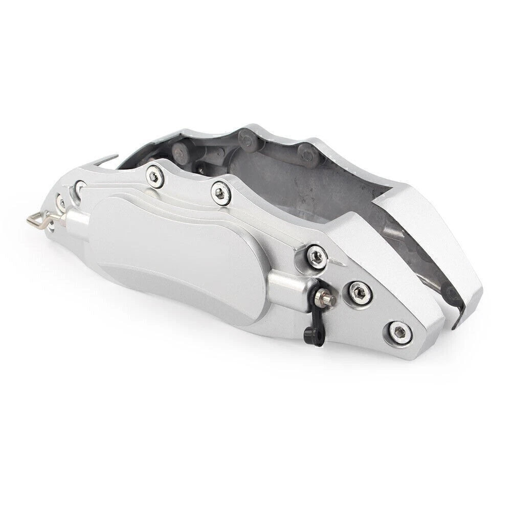 2X 3D Metal Brake Caliper Covers for Universal Fit (Front & Rear) Silver