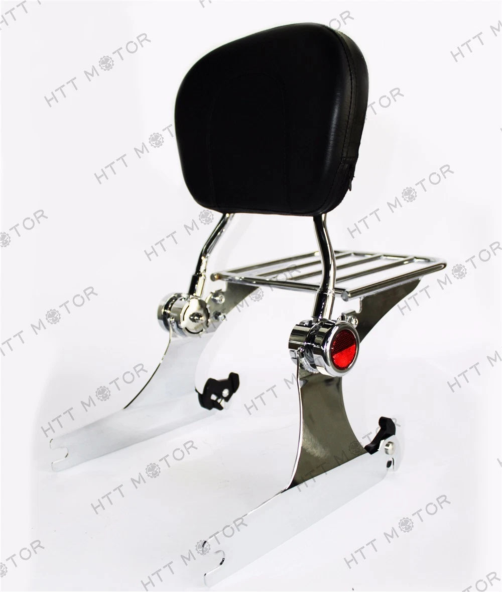 Adjustable Backrest Sissy Bar Luggage Rack for Harley Dyna (2006–2017)