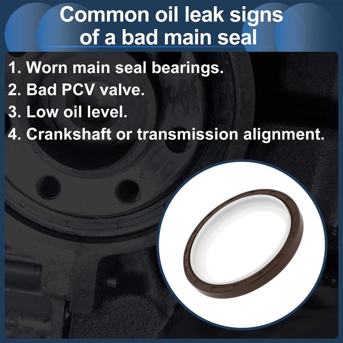 Crankshaft Oil Seal Replacement for Cadillac Escalade for Chevrolet Silverado (2002–2014)
