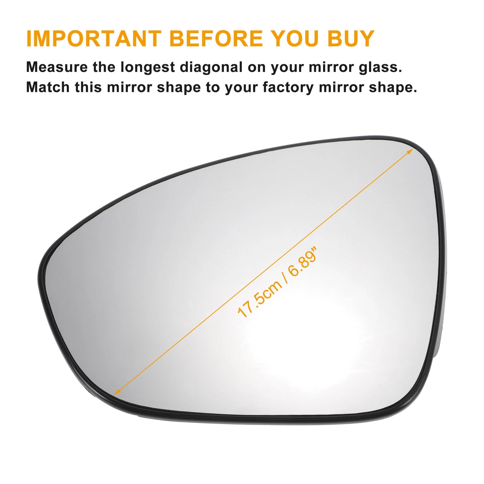 Left Side White Mirror Glass for Dacia Sandero (2020–2023)
