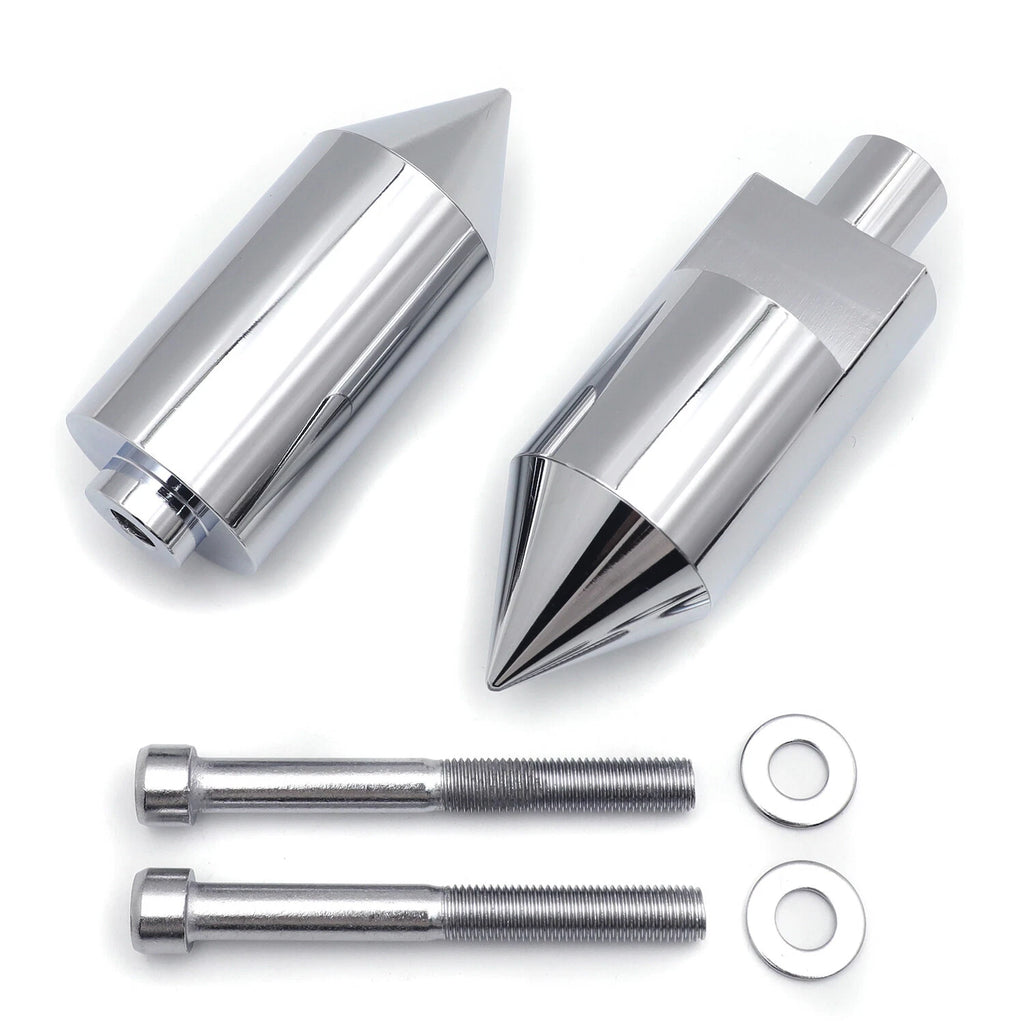 Chrome Spike Frame Sliders for Suzuki GSXR 1000 (2005–2006)
