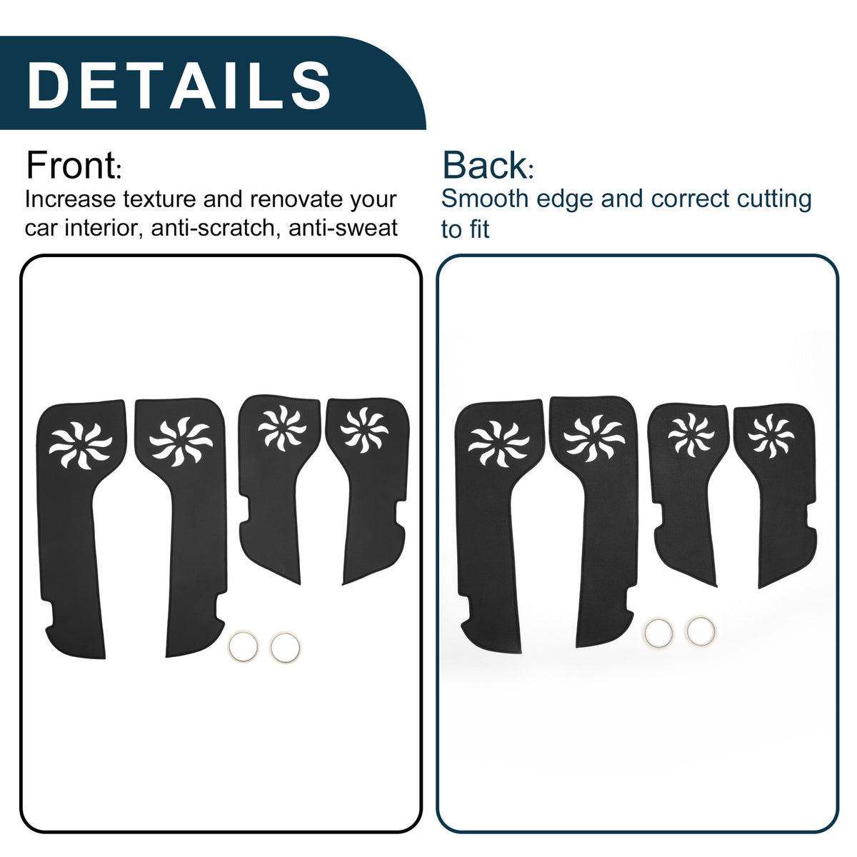 Car Door Anti Kick Pad Protector for Lexus LX570 2009-2014 Black Set