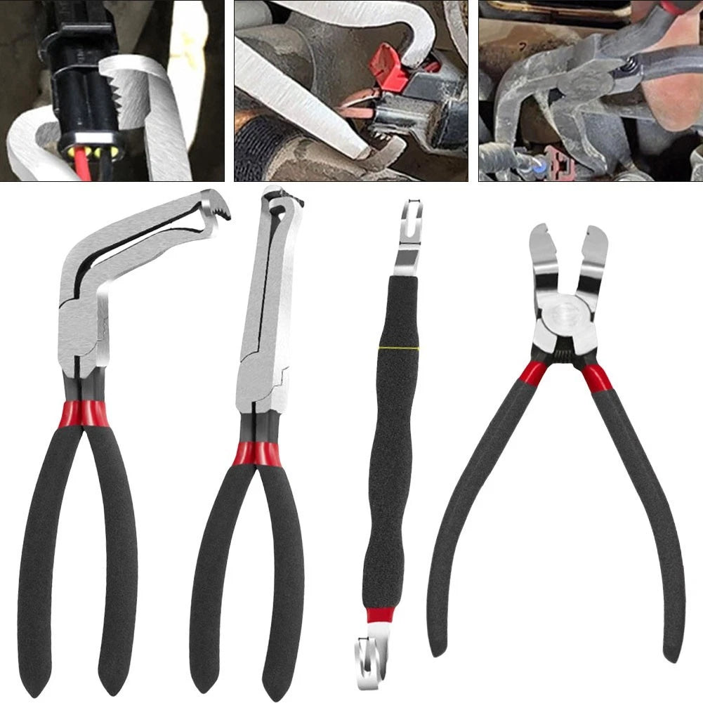 4-Piece Automotive Electrical Tool Set with Pliers for Various Access Angles