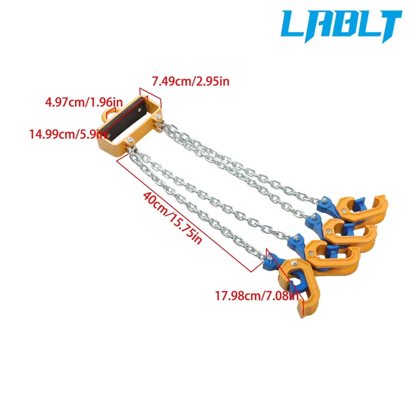 2X Hooks Chain Drum Lifter for 55 Gallon Drums (G80, 2 Ton Capacity)
