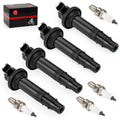 Set of 4 Ignition Coils w/ Spark Plug for Yamaha YZF R6/YZF R6S (1999–2002)