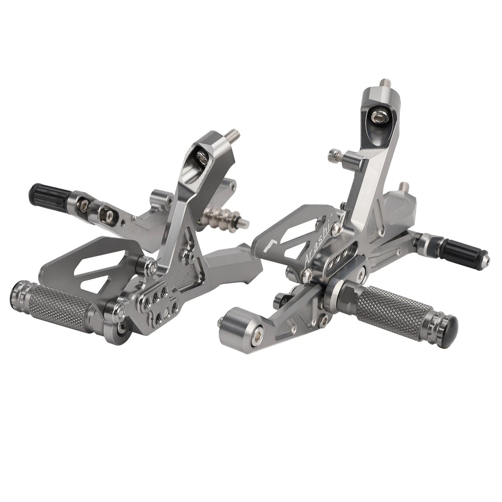 Adjustable Rearset for BMW S1000RR (2019–2024) A9, Aluminum Grey