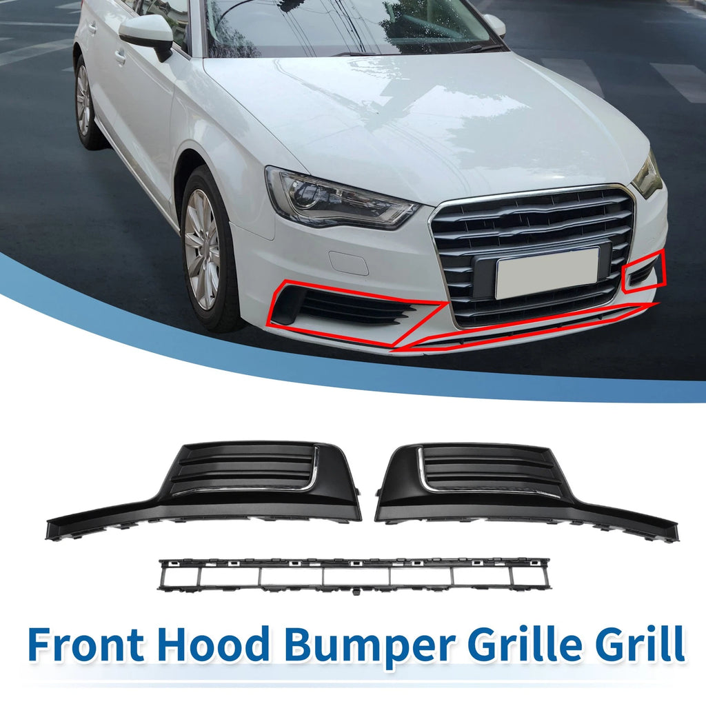 Front Lower Bumper Grille Grill Replacement for Audi A3 (2017–2020) Set