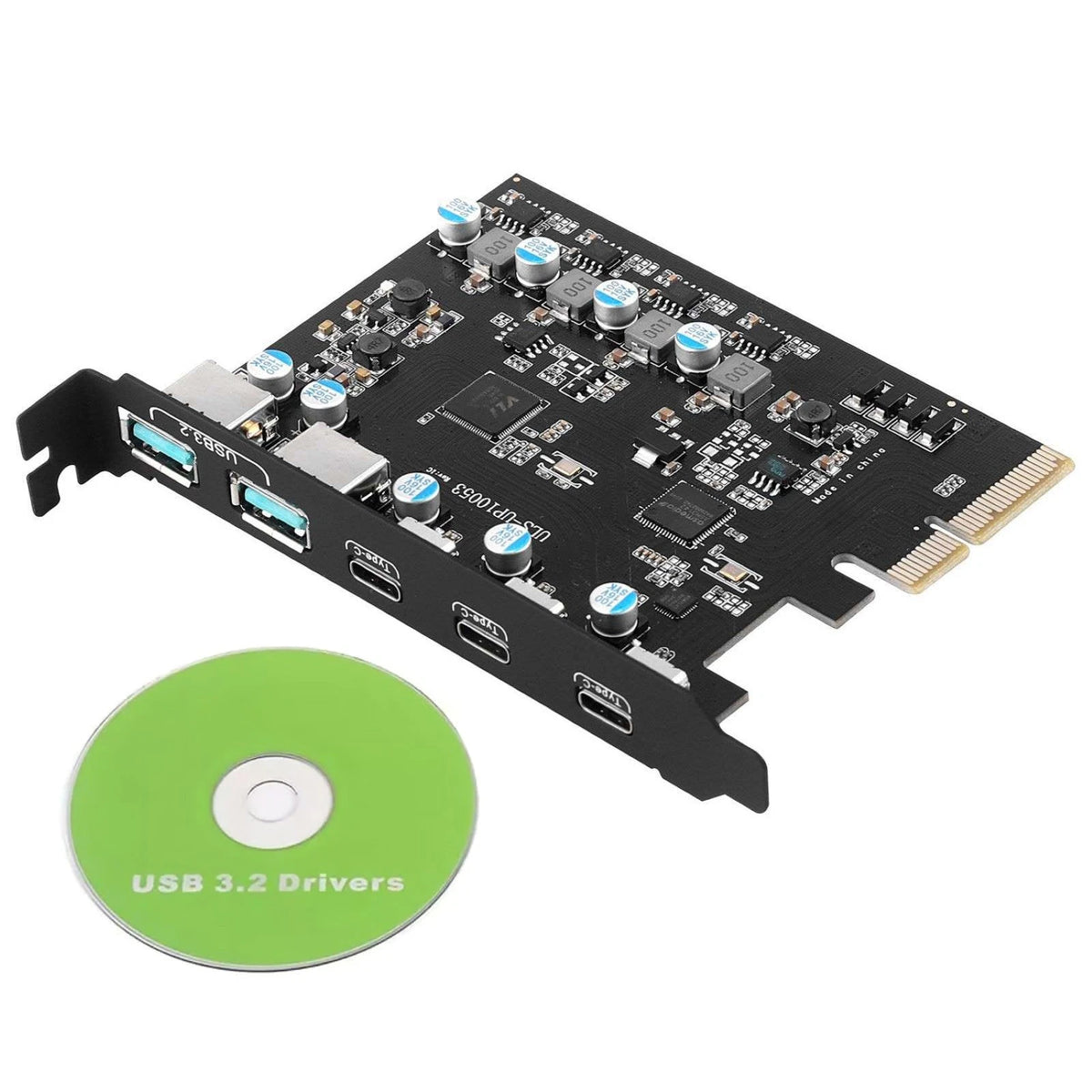 5 Ports Expansion Card for Desktop Computers (USB Type-A, USB Type-C)