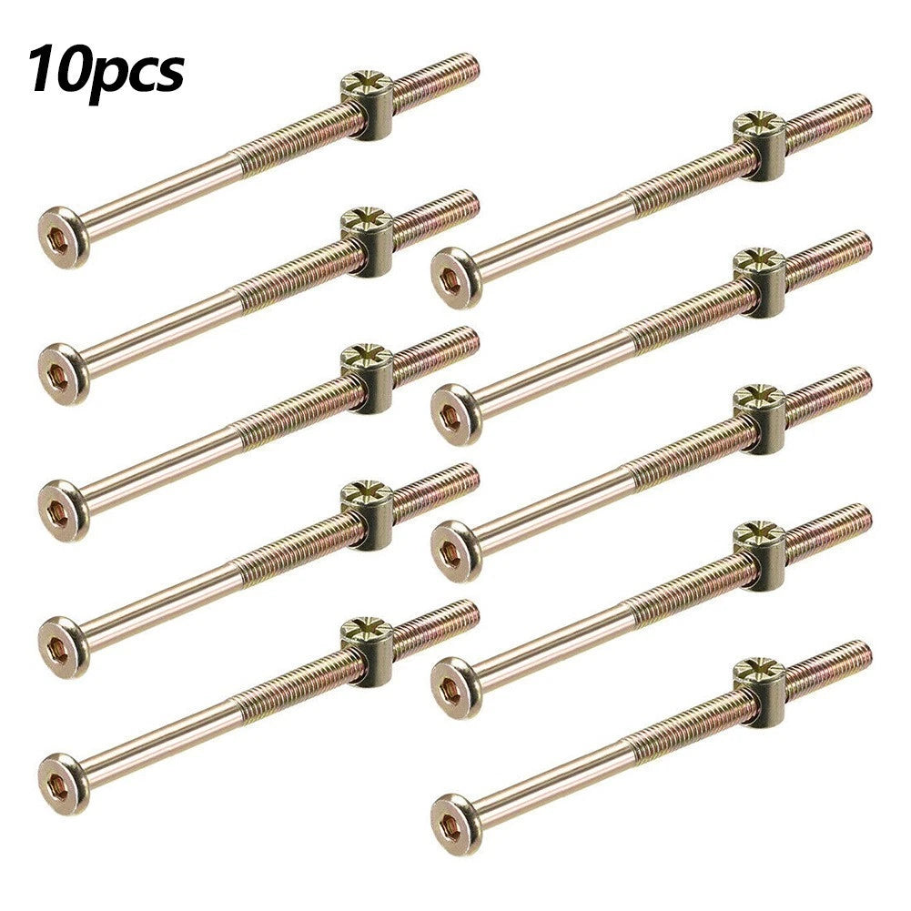 10pcs Hex Head Nuts Bolts Dowel 11 x 2.5mm Carbon Steel