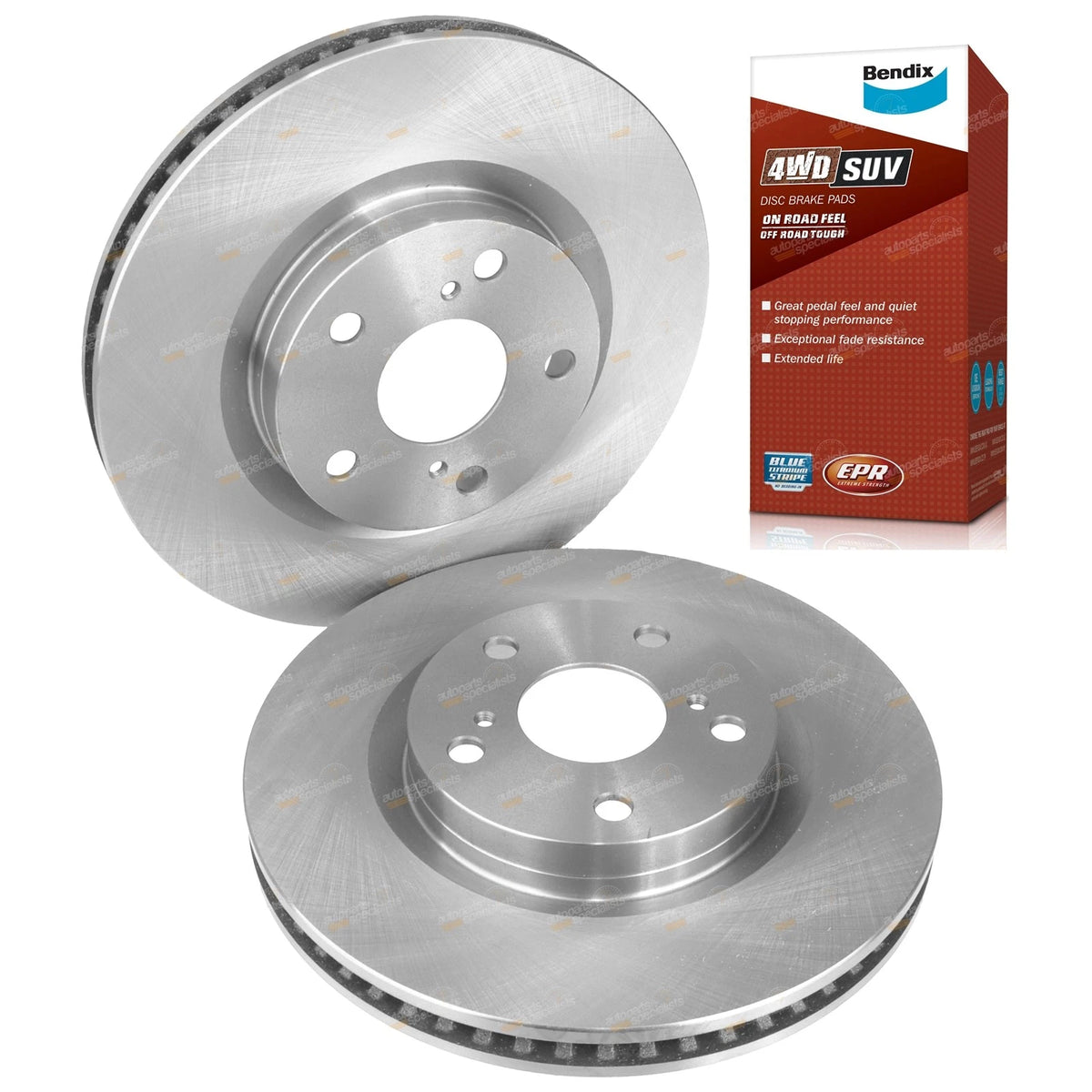 Front Disc Brake Rotors & Bendix 4WD Pads for Toyota RAV4 (2007–2019)
