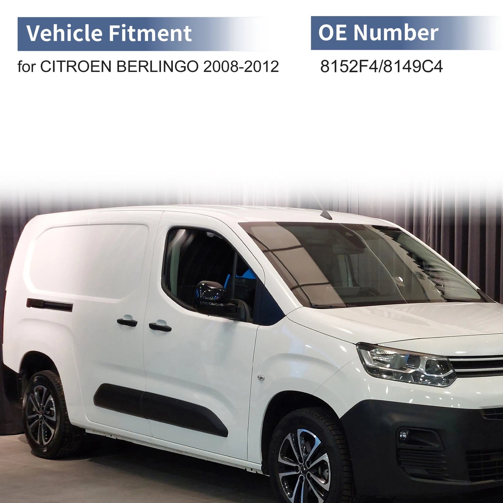 Left Passenger Side Mirror Cover Cap for Citroen Berlingo (2008–2012)