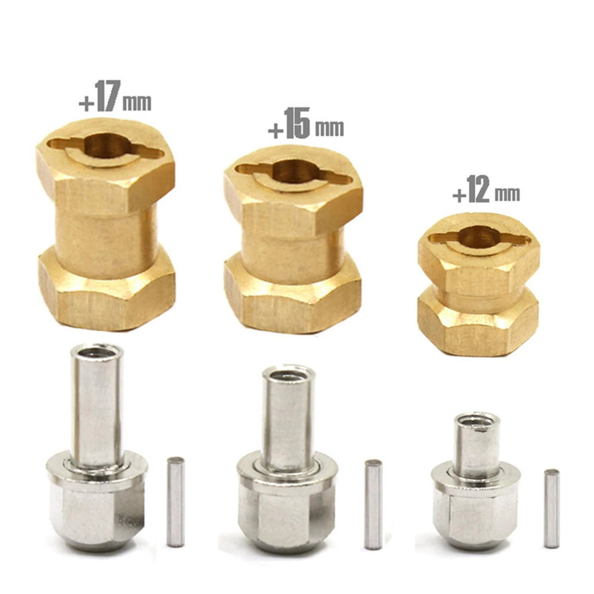 1/10 Heavier Brass Wheel Hex Extended Adapter for Axial SCX10 (2010–2023)