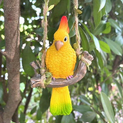 Hanging Parrot Figurine for Home and Outdoor Spaces