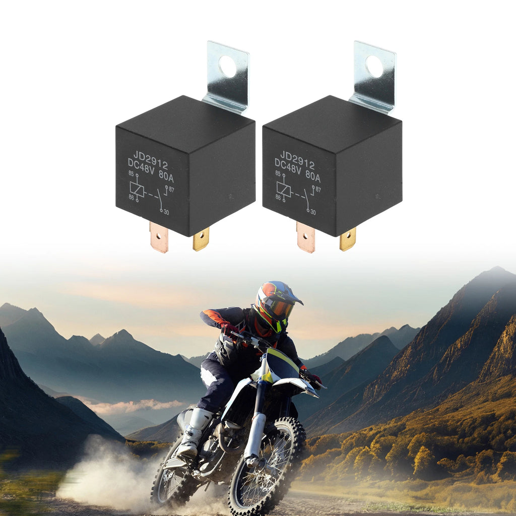 2X 4-Pin 48V 80A Waterproof Auto Relay for Universal Applications