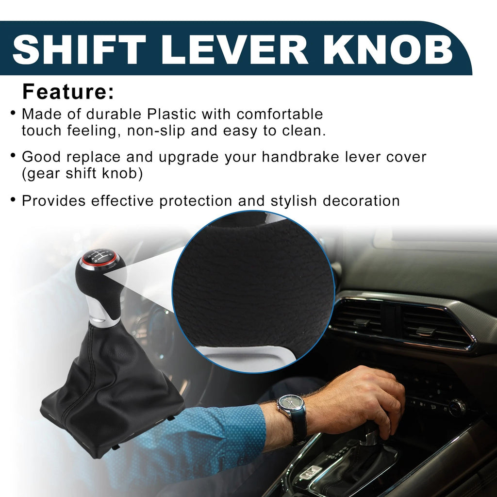 6 Speed Shift Knob with Boot Cover for Audi A4 B8 (2007–2015) Plastic
