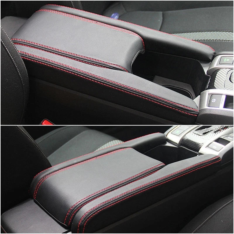 Leather Center Armrest Box Cover for Honda Civic (2016–2018)