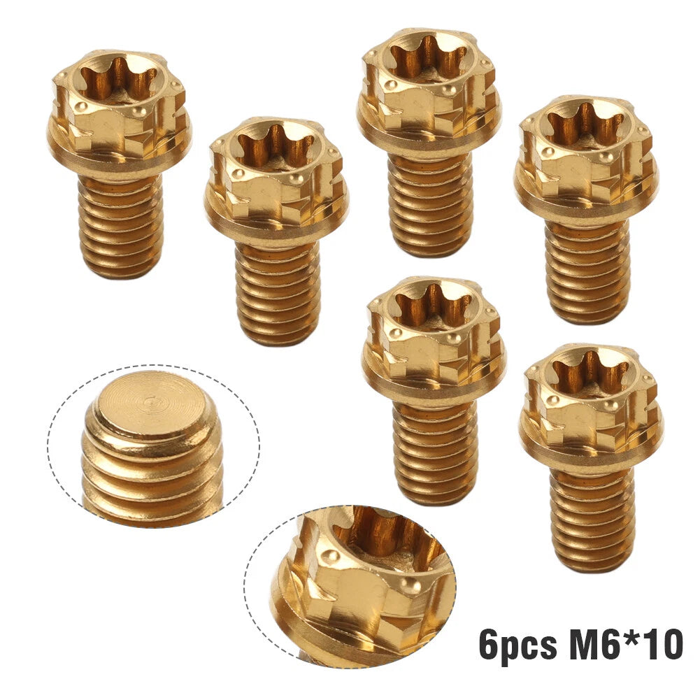 6x M6x10mm Torx Head Flange Screws for Motorcycle Bike Bicycle